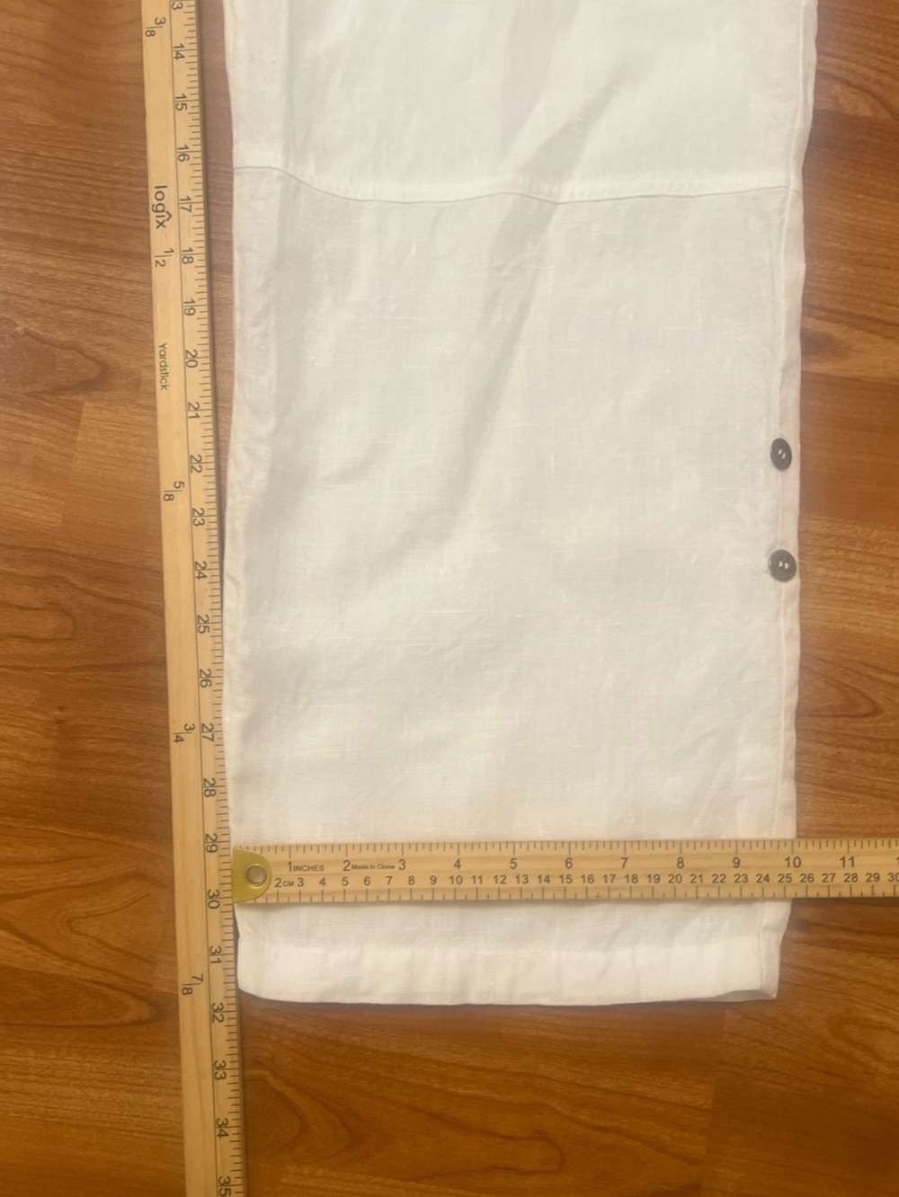 Chico’s Size 3 (16/18) 100% Linen Drawstring Wide Leg Pants White - Picture 9 of 10